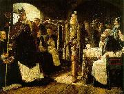 carl gustaf hellqvist Gustaf Vasa anklagar biskop Peder Sunnanvader infor domkapitlet i Vasteras oil on canvas